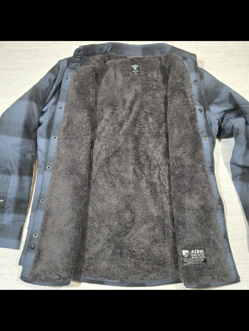 Kuhl JOYRYDR Shirt-Jac Jacket Mens M Fleece Lined Plaid Flannel Shacket #7253